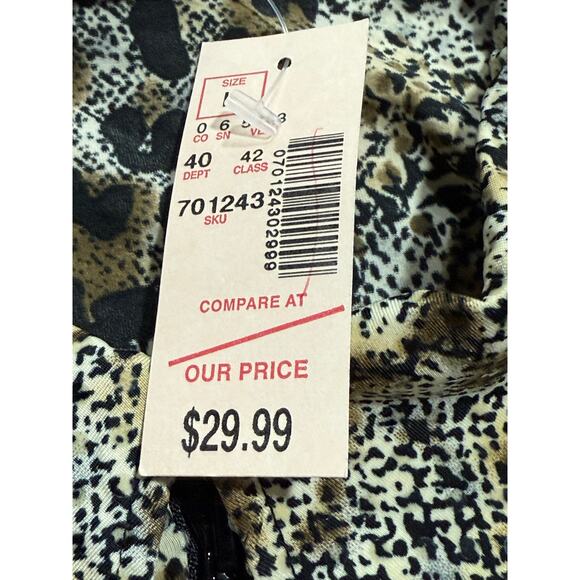 NWT Dressbarn Button Up Shirt Blouse Women's Size Large Animal Print Pattern USA - Picture 3 of 10